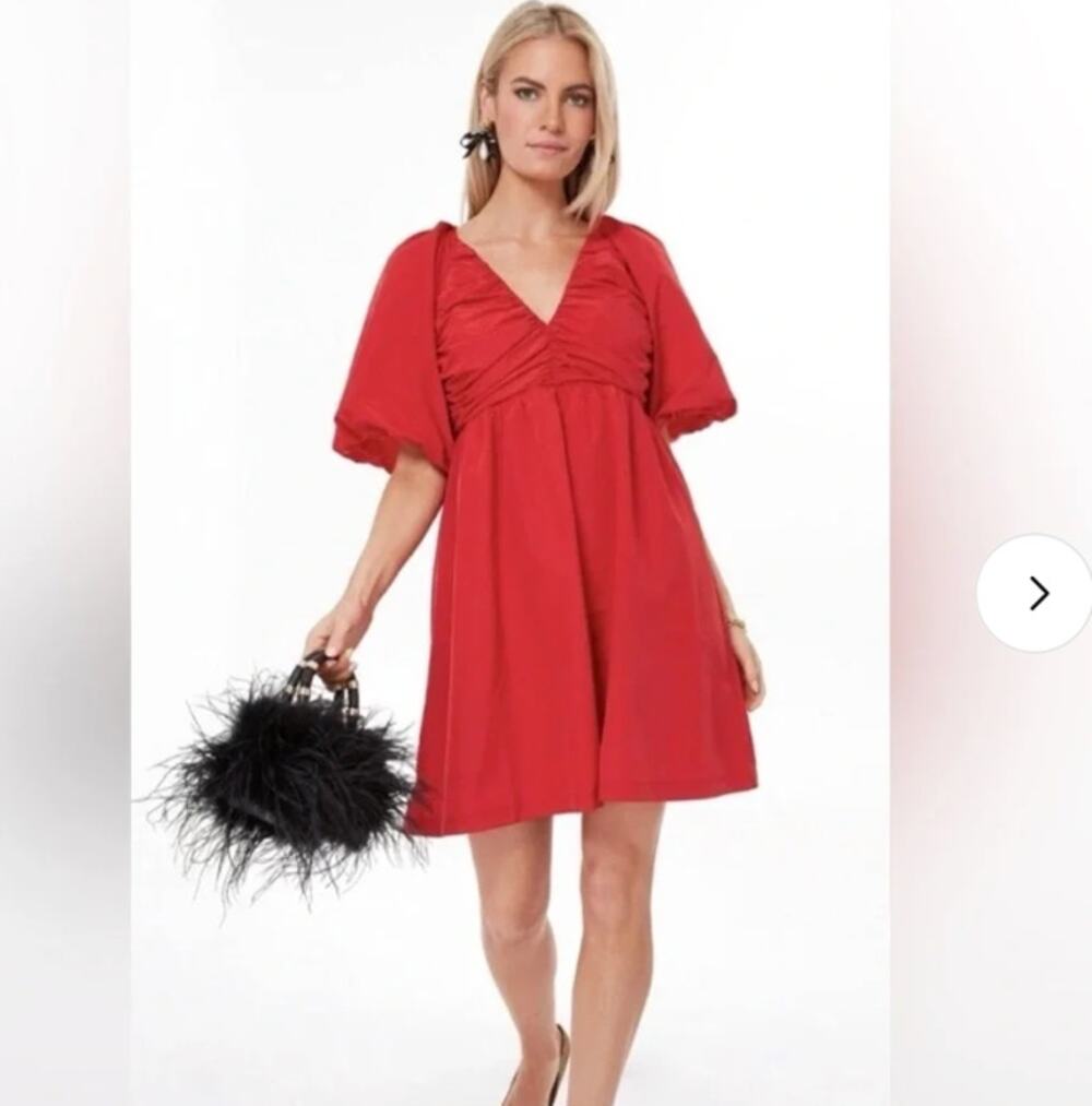 Hyacinth House Tuckernuck Courtney Red Mini Babydoll Dress NWT Size S